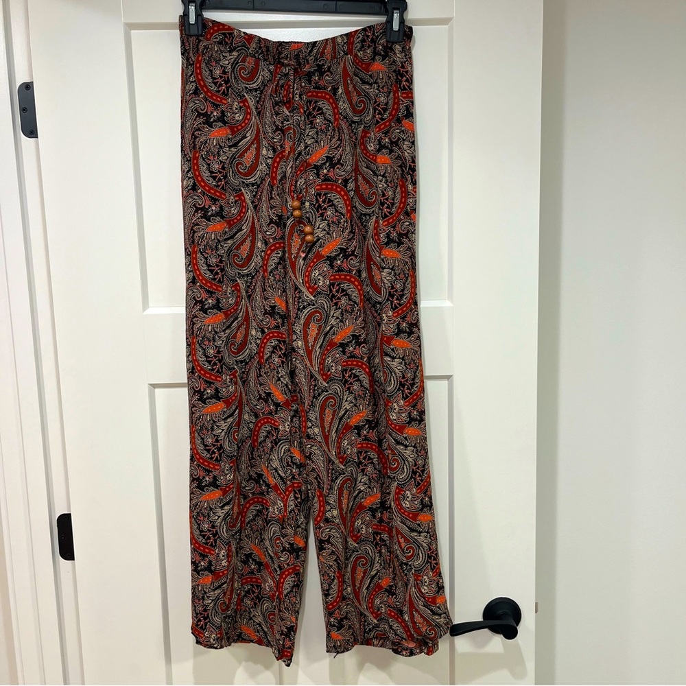 Miss Me Palazzo Pants Wide Leg Medium Paisley Pattern